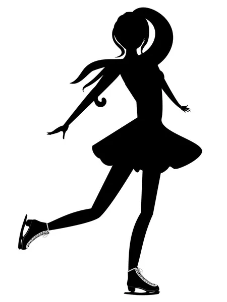 Silhouette de patinage — Image vectorielle