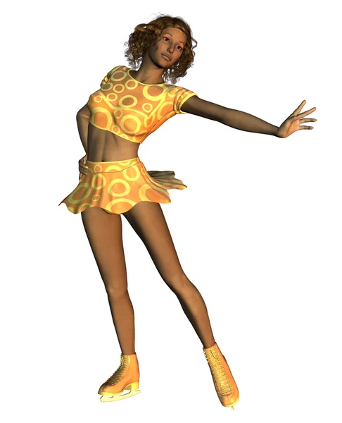 African American figure skater — Stock Photo, Image