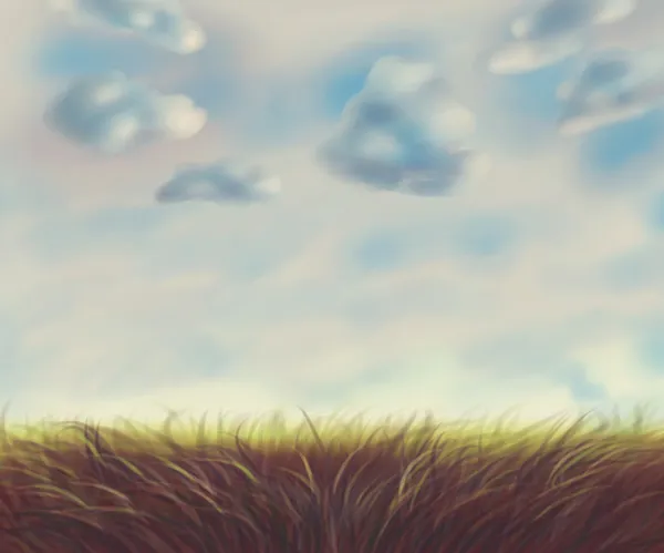 Винтажная иллюстрация травяного поля — стоковое фото