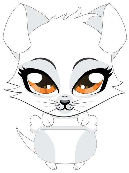 Lindo perrito blanco — Vector de stock