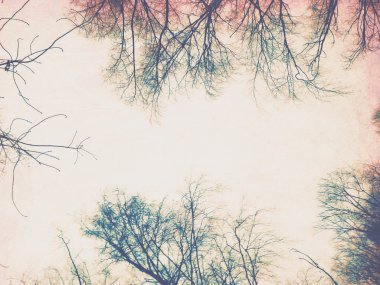 Retro kağıt ağaç dalları ile