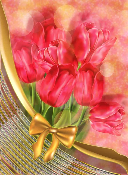 Tulpen auf Bokeh-Hintergrund — Stockfoto