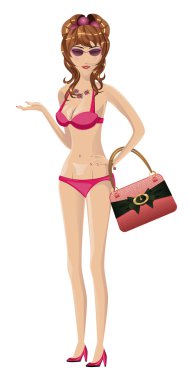 esmer pembe bikini