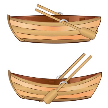 Wooden boat clipart