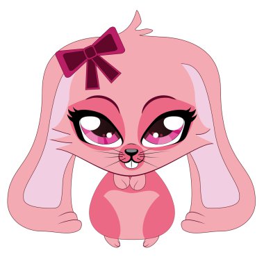 Şirin pembe tavşan.