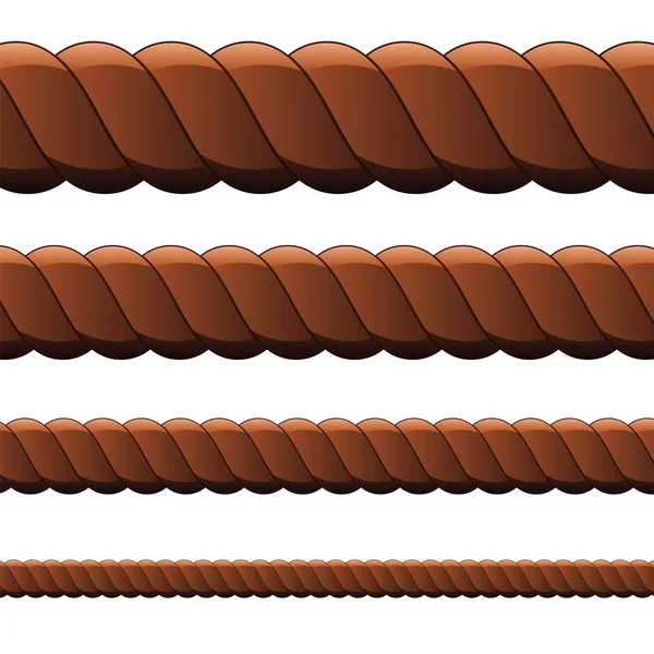 Corda marrom em quatro tamanhos — Vetor de Stock