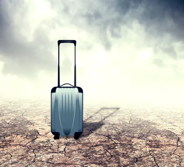 Suitcase in Desert — Stock Photo, Image