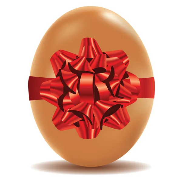 Yay ile kahverengi yumurta — Stok Vektör
