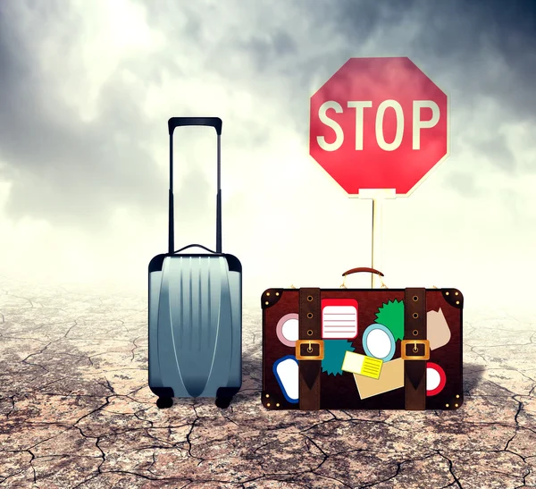 Suitcase in Desert — Stock Photo, Image