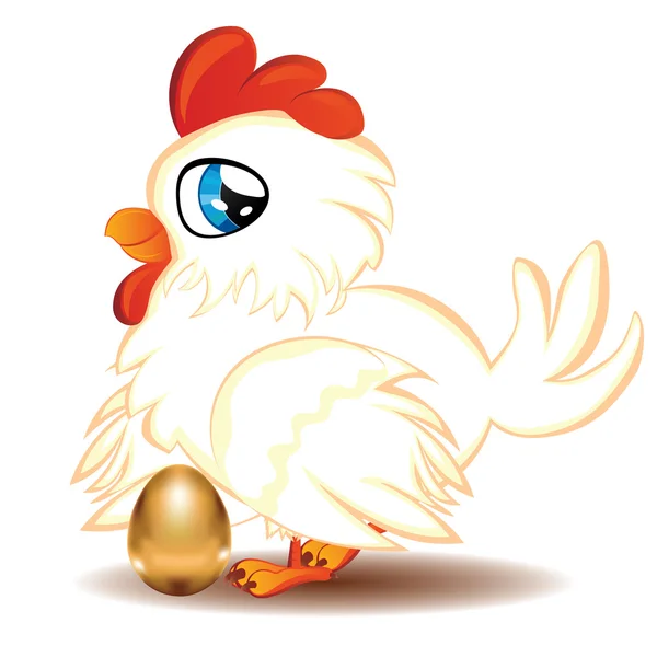 Tyúk-, arany-tojás — Stock Vector