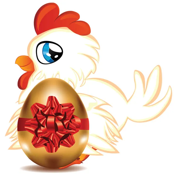 Hen with Golden Egg — Stock Vector