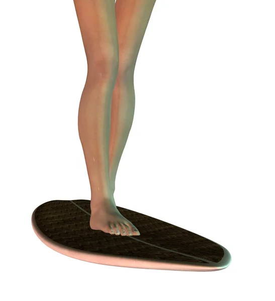3D bionda surf ragazza — Foto Stock
