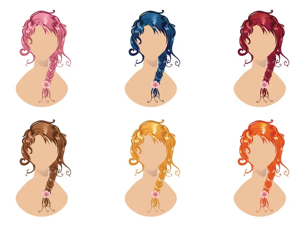 Style de cheveux tressés — Image vectorielle