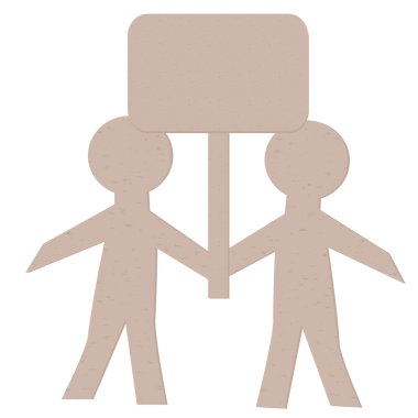 Kağıt afiş ile insan