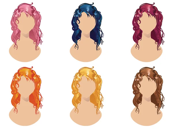 Style de cheveux ondulés — Image vectorielle