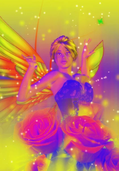 Fairy with Roses — Stock Photo, Image