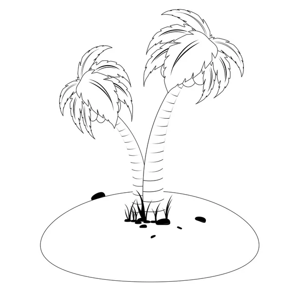 Tropic ada siyah beyaz — Stok Vektör