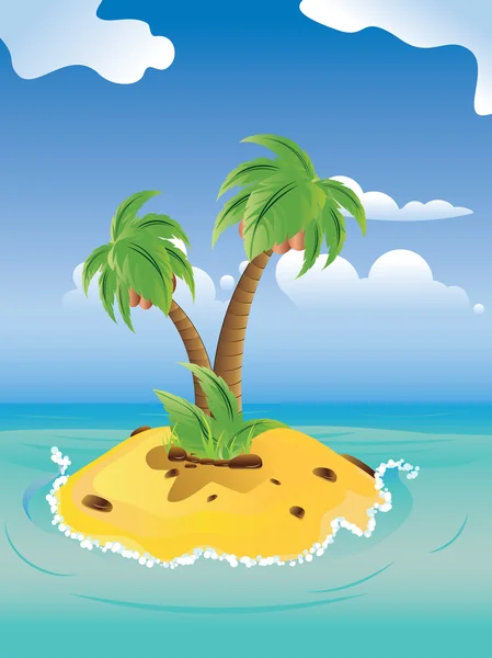 Île de palm de dessin animé — Image vectorielle