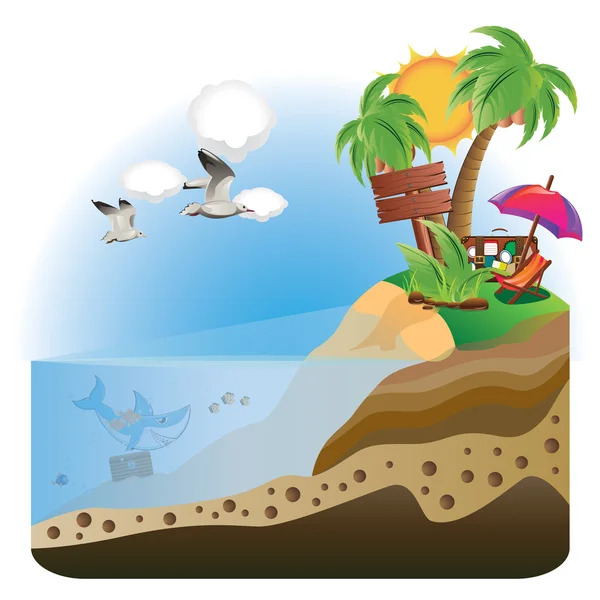 Treasure Island — Stock Vector