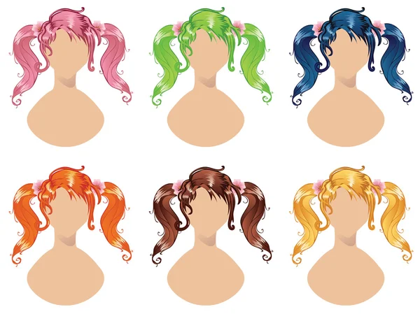 Style de cheveux ondulés — Image vectorielle