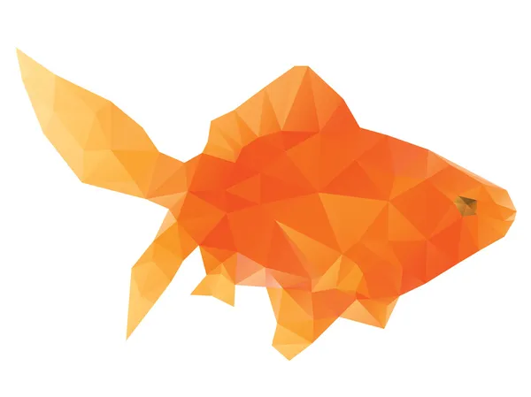 Polygonal guld fisk — Stock vektor