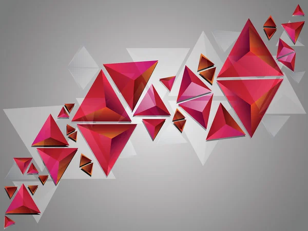 Rote 3D-Dreiecke — Stockvektor