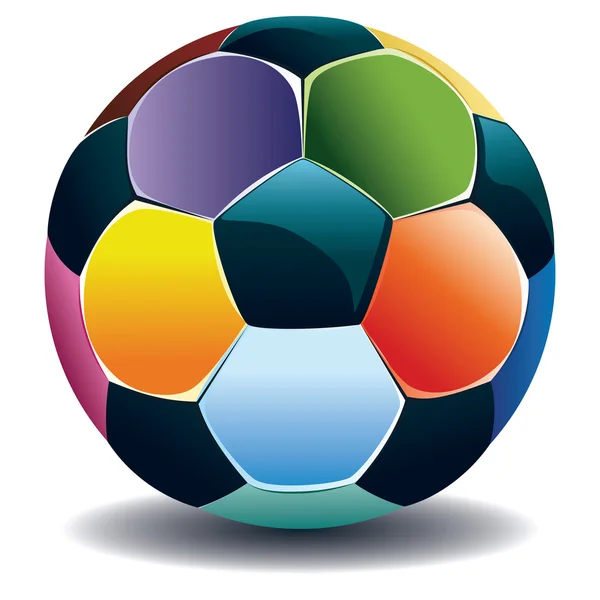 Ballon de football coloré — Image vectorielle