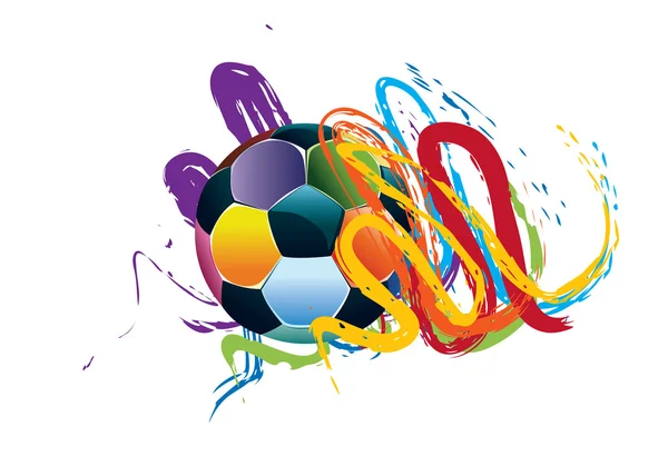 Soccer Ball with Brush Strokes — Stock Vector