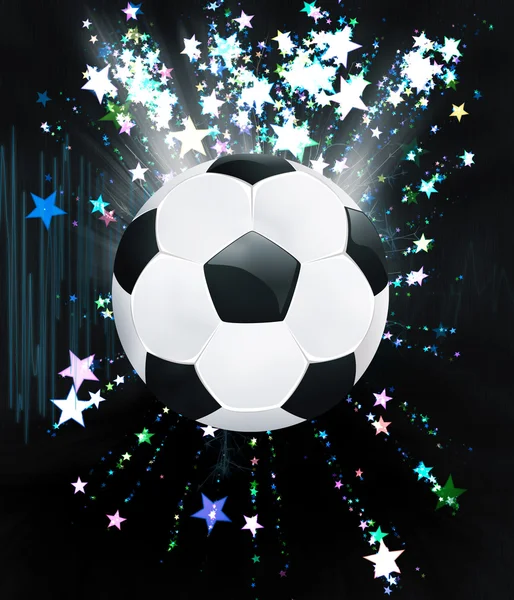 Stars Explosions and Soccer Ball — Stock Photo, Image