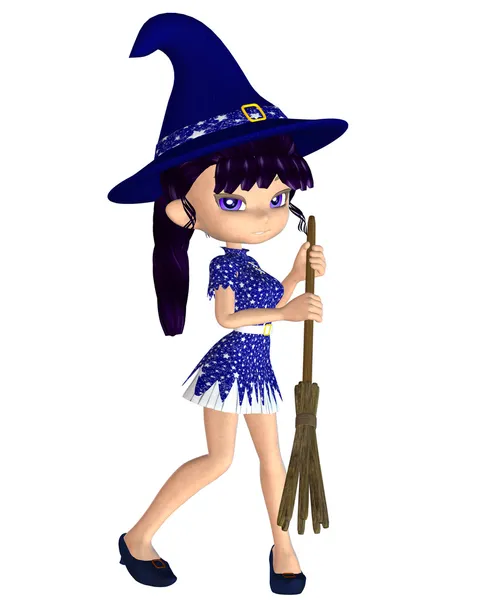 Cute 3d Witch — Stock Photo, Image