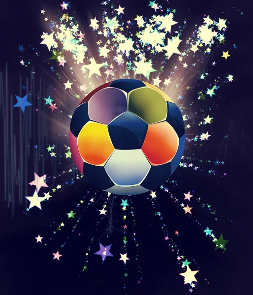 星星爆炸和足球 — 图库照片