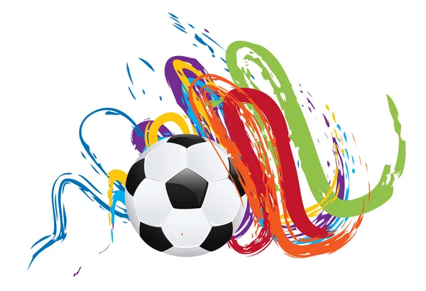 Soccer Ball with Brush Strokes — Stock Vector