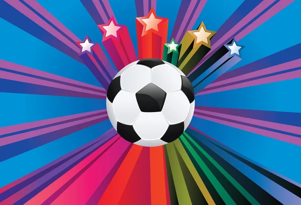 Ballon de football avec des étoiles — Image vectorielle