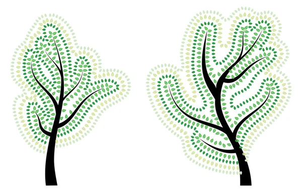Дерево з абстрактним зеленим листям — стоковий вектор