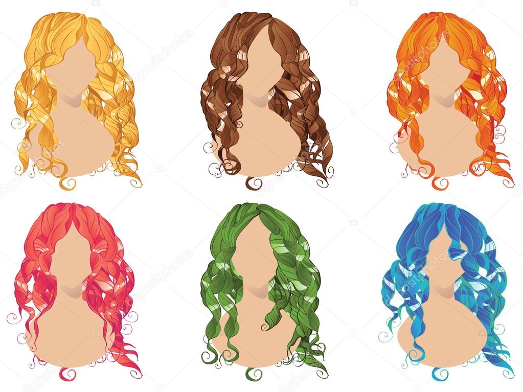 Curly Hair Styles Stock Vector Image by ©artshock #50922177 Curly Hair Styles Stock Vector Image by ©artshock #50922177