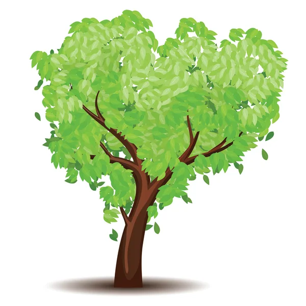 与抽象的绿树上的叶子 — 图库矢量图片