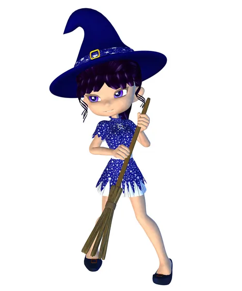 Cute 3d Witch — Stock Photo, Image