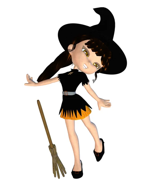 Cute 3d Witch — Stock Photo, Image