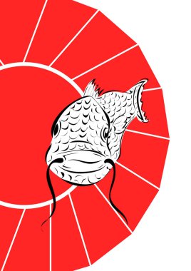 Büyük Asya balığı çizimi