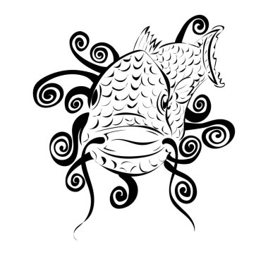 Büyük Asya balığı çizimi