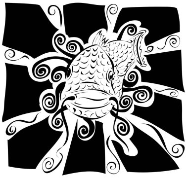 Büyük Asya balığı çizimi