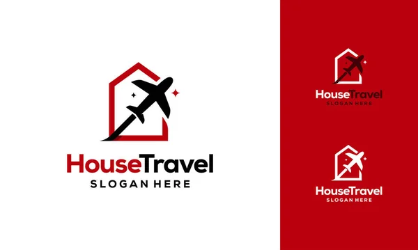 Σπίτι Travel Λογότυπο Σχεδιάζει Διάνυσμα Έννοια — Διανυσματικό Αρχείο