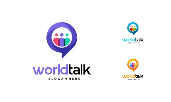 World Forum logosu konsept vektörü, World Talk logo sembolü tasarımları, tartışma sembolü tasarladı