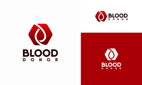Blood Donor Logo Designs Template Blood Donation Logo Template Icon — Stock Vector