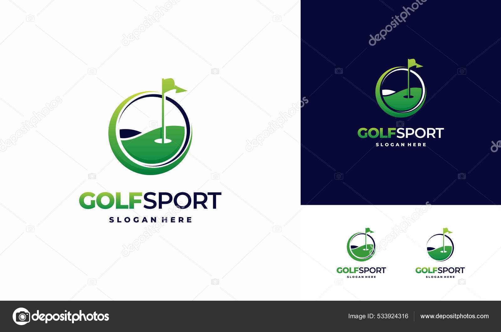 Iconic Golf Logo Designs Concept Golf Land Logo Designs Concept Stock