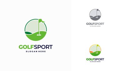 İkonik Golf logosu konsept tasarlıyor, Golf Land logosu konsept vektör dizayn ediyor