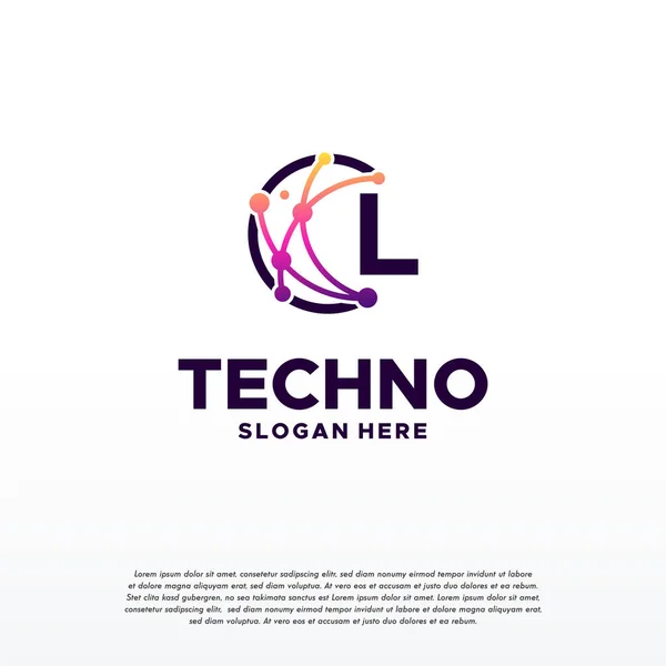 Ilk Piksel Teknoloji Logosu Konsept Vektörü Nternet Dijital Kablosu Logosu — Stok Vektör