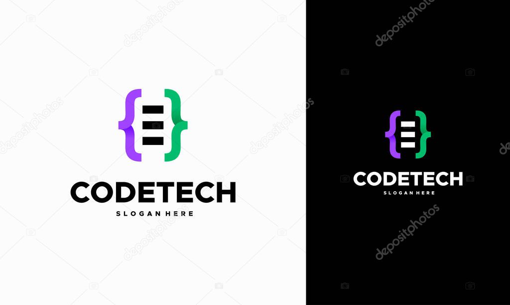 Modern Coding logo designs concept vector, Programmer Technology logo icon vector