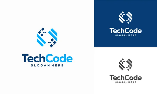 Σύγχρονη Coding Λογότυπο Σχεδιάζει Διάνυσμα Έννοια Προγραμματιστής Τεχνολογία Λογότυπο Διάνυσμα — Διανυσματικό Αρχείο