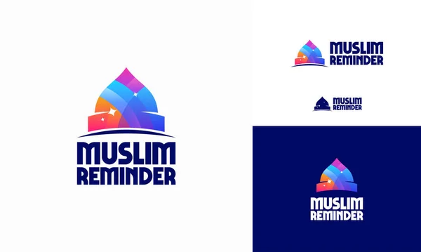 現代のイスラム教徒のリマインダーロゴデザインのコンセプトベクトル イスラムモスクのロゴテンプレートアイコン — ストックベクタ